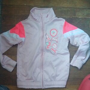 Puma Pink Sweatshirt with High Collar and Full-Length Sleeves